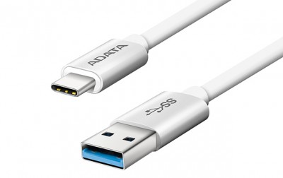 Cable USB Tipo C ADATA ACA3AL-100CM-CSV, USB A, USB C, 1 m, Color blanco