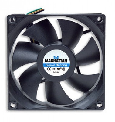 Ventilador MANHATTAN, Ventilador, Negro, De plástico, 53 g, 2500 RPM