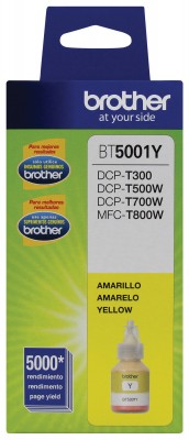Botella de tinta BROTHER BT5001Y, Amarillo, 5000 páginas