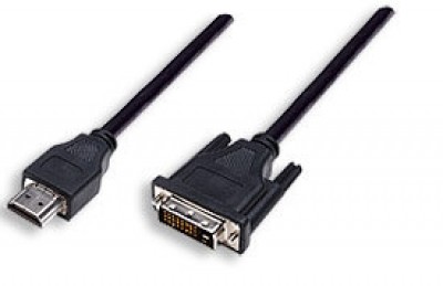 Cable DVI a HDMI MANHATTAN, HDMI, DVI-D, Macho/Macho, Negro 372503