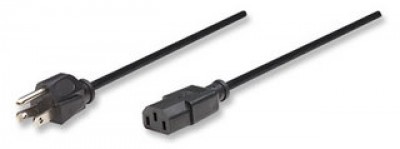Cable de corriente MANHATTAN, Macho/Macho, 1,8 m, Negro, Modelo 300179