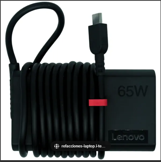 ADLX65YSCC2A-B Cargador Original Lenovo USB TIPO C 65W 3.25a 20V ENTRADA 2  POLOS (terminales 2 Polos) *Sin Cable de Corriente
