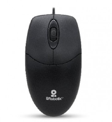 Mouse básico USB BROBOTIX 497202, Negro, Óptico