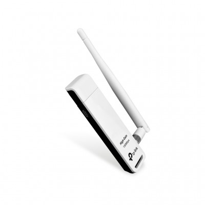 Adaptador USB TP-LINK TL-WN722N, Inalámbrico, 150 Mbit/s, Color blanco